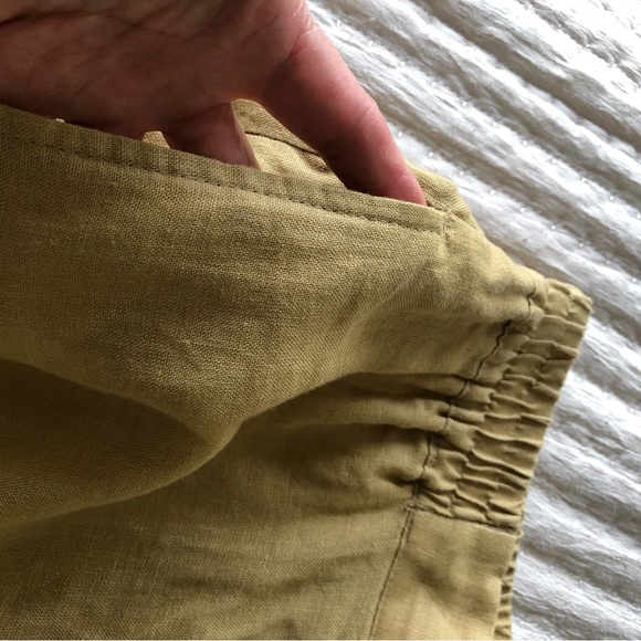 Zara pure linen pull on cropped pants. Sz S - Picture 4 of 4